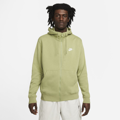 Shop Nike Men's  Sportswear Club Fleece Full-zip Hoodie In Green