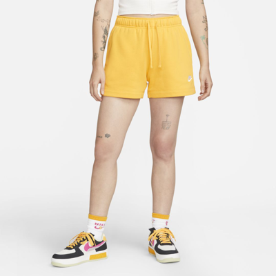 Shop Nike Women's  Sportswear Club Fleece Mid-rise Shorts In Yellow