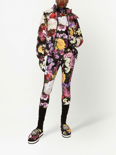 Shop Dolce & Gabbana - Floral-print Down Jacket In Ortensie/fiori F.ner