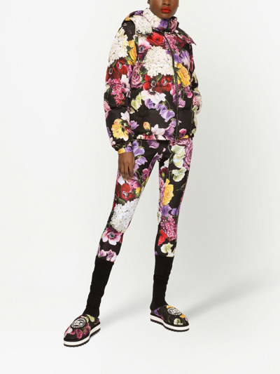 Shop Dolce & Gabbana - Floral-print Down Jacket In Ortensie/fiori F.ner