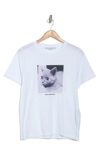 Shop Stella Mccartney Cat Graphic T-shirt In White