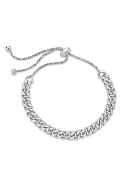 Shop Sterling Forever Chain Link Bolo Bracelet In Silver