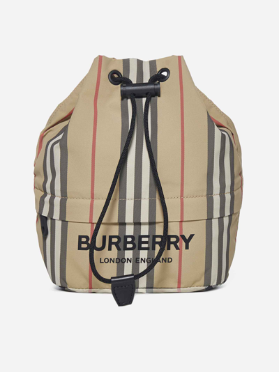 Shop Burberry Phoebe Nylon Bucket Bag