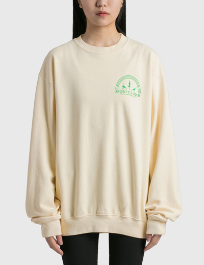 Shop Sporty &amp; Rich Fitness Group Crewneck In Beige