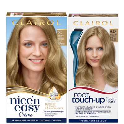 Shop Clairol Root Touch-up 8.5a Medium Champagne Blonde X Nice'n Easy Permanent 8c Medium Cool Blonde Bundle