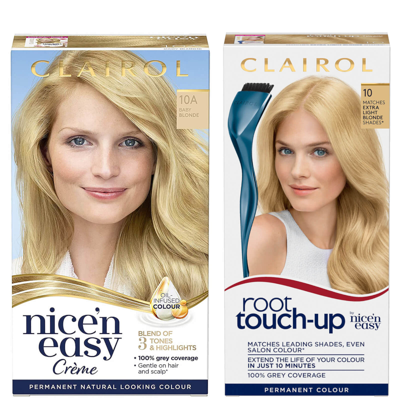 Shop Clairol Root Touch-up 10 Extra Light Blonde X Nice'n Easy Permanent 10a Baby Blonde Bundle