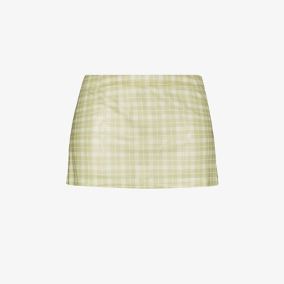 Shop Miaou Green Fig Plaid Mini Skirt