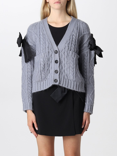 Shop Red Valentino Cardigan  Woman Color Sky Blue