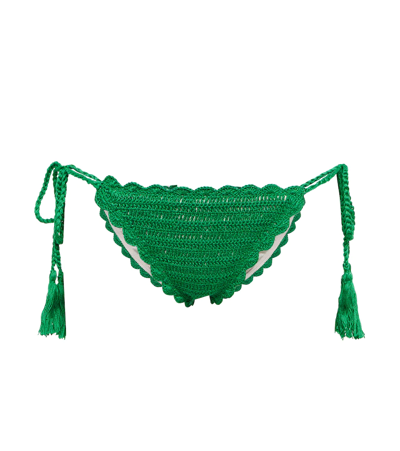 Shop Anna Kosturova Crochet Bikini Bottoms In Green
