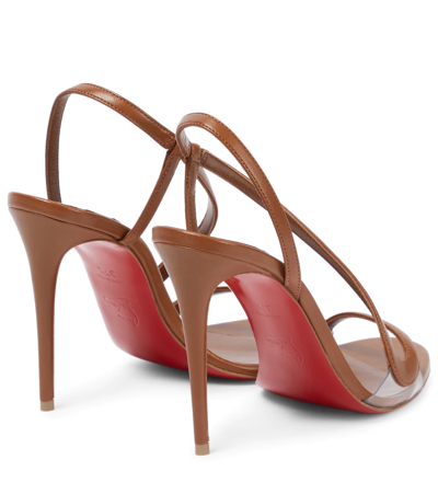 Christian Louboutin Rosalie Leather Red Sole Stiletto Sandals In Nude 5/lin Nude 5
