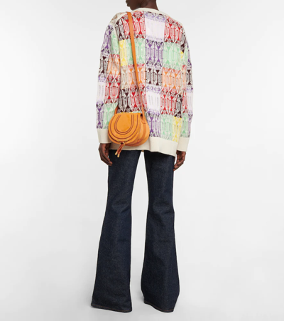 Shop Chloé Jacquard Cashmere And Wool Cardigan In Multicoloured