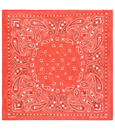 Shop Alanui Paisley Cotton Scarf In Red Multicolor