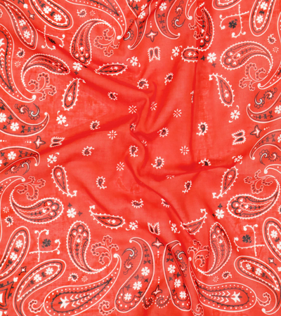 Shop Alanui Paisley Cotton Scarf In Red Multicolor