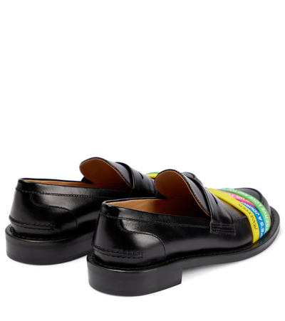 Shop Jw Anderson Elastic Leather Loafers In Black