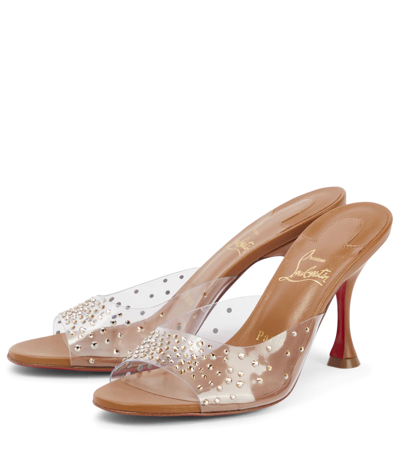 Shop Christian Louboutin Nudes Degramule Embellished Mules In Nude 4