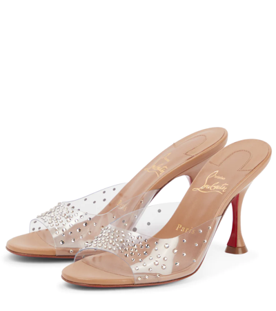 Shop Christian Louboutin Nudes Degramule Embellished Mules In Nude 3