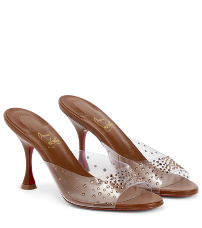 Shop Christian Louboutin Nudes Degramule Embellished Mules In Nude 5