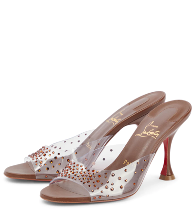 Christian Louboutin Nudes Degramule Embellished Mules In Nude 7