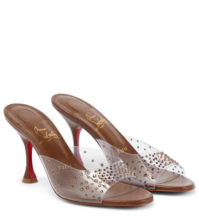 Shop Christian Louboutin Nudes Degramule Embellished Mules In Nude 6