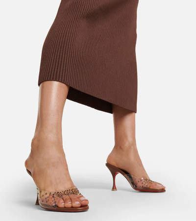 Shop Christian Louboutin Nudes Degramule Embellished Mules In Nude 6