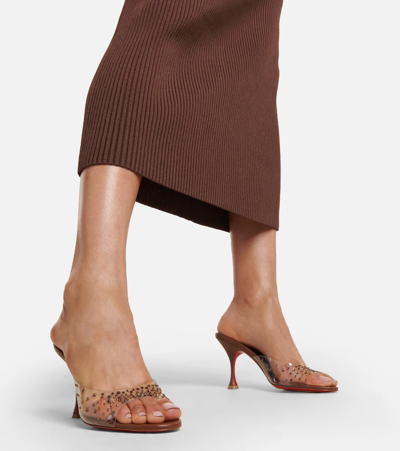 Christian Louboutin Nudes Degramule Embellished Mules In Nude 6