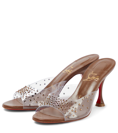 Shop Christian Louboutin Nudes Degramule Embellished Mules In Nude 6