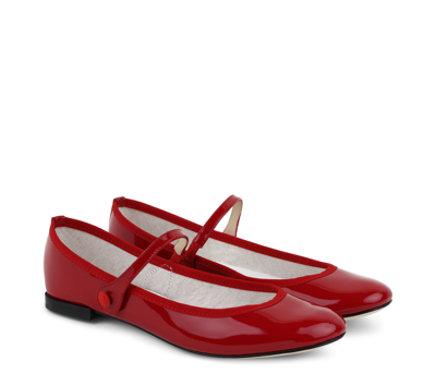 Shop Repetto Lio Mary Janes In Flammy Red