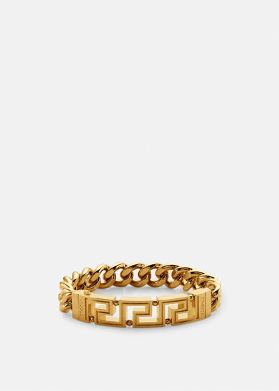 Shop Versace Greca Chain Bracelet In Gold