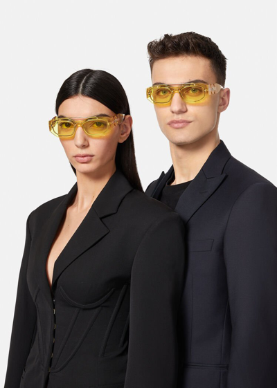 Shop Versace Medusa Biggie Sunglasses, Male, Yellow, One Size