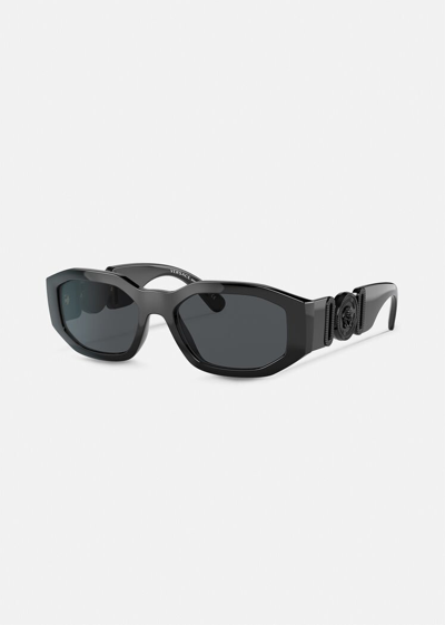 Shop Versace Medusa Biggie Sunglasses In Black