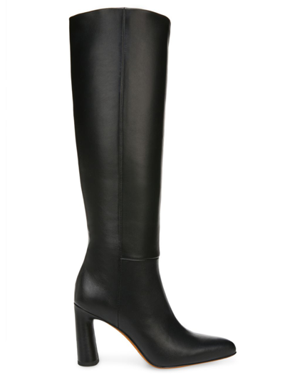 Shop Vince Women's Highland Leather Tall Boots In Black