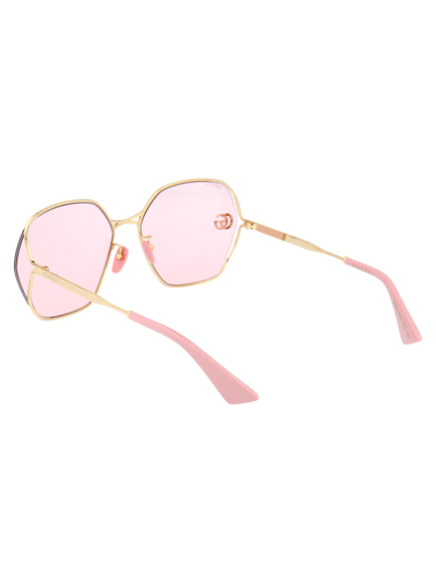 Shop Gucci Sunglasses In 003 Gold Gold Pink