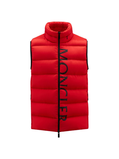 Shop Moncler Men's Amak Puffer Vest In Red