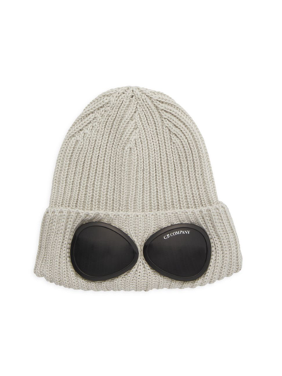 Shop C.p. Company Men's Wool Knit Beanie Hat In Pelican
