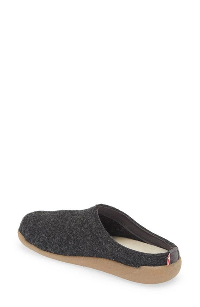 Sanita Lodge Wool Felt Slipper In Charcoal