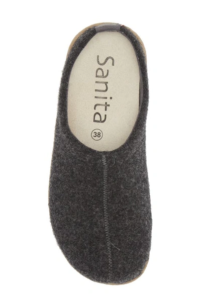 Sanita Lodge Wool Felt Slipper In Charcoal