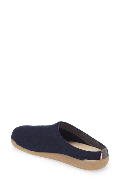 Sanita Lodge Wool Felt Slipper In Navy
