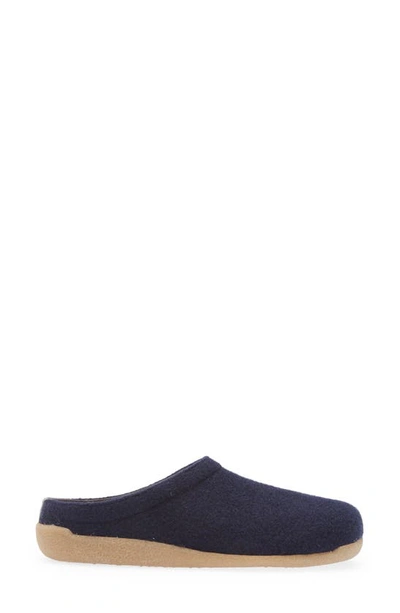 Sanita Lodge Wool Felt Slipper In Navy