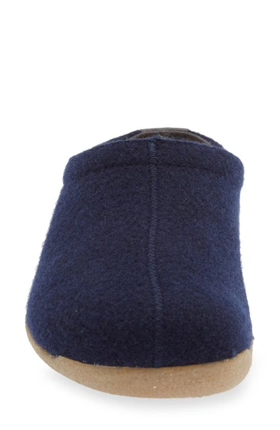 Sanita Lodge Wool Felt Slipper In Navy