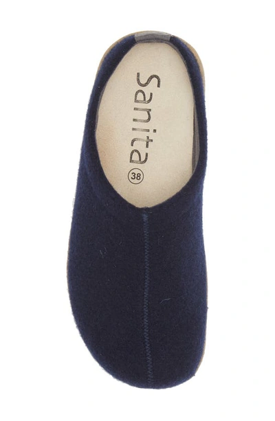 Sanita Lodge Wool Felt Slipper In Navy