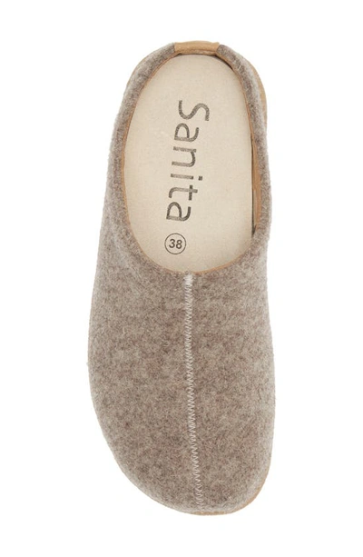 Sanita Lodge Wool Felt Slipper In Stone