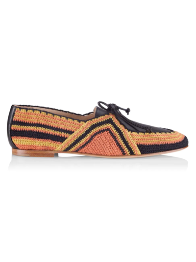 Shop Gabriela Hearst Women's Hays Crochet & Leather Loafers In Black