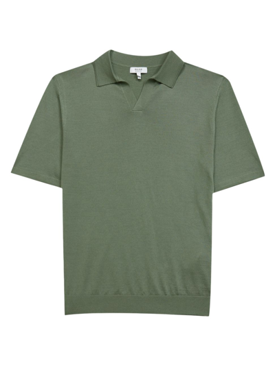 Shop Reiss Men's Duchie Open-collar Polo Shirt In Duchie Rosemary
