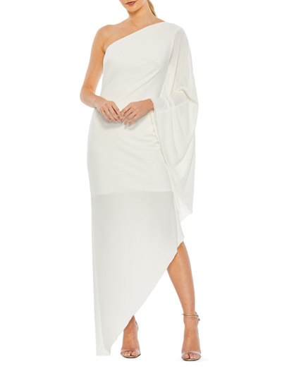 Shop Mac Duggal Women's One-shoulder Asymmetric Dress In Ivory