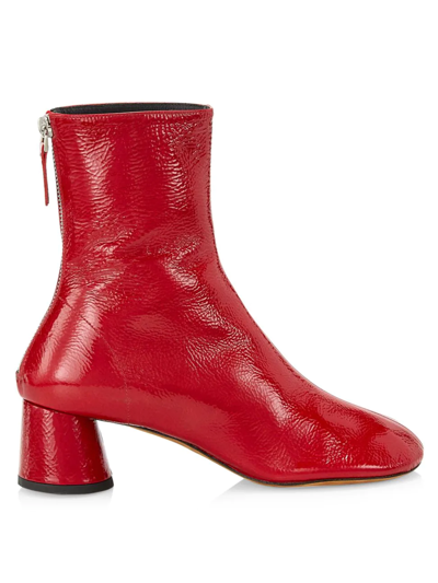 Shop Proenza Schouler Women's Glove Patent Leather Ankle Boots In Red