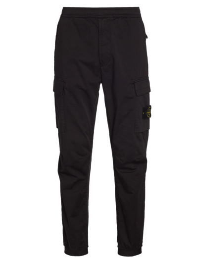 Shop Stone Island Men's Cord Fatigue Pants In Black