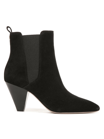Shop Veronica Beard Women's Baxter Suede Western Chelsea Boots In Black