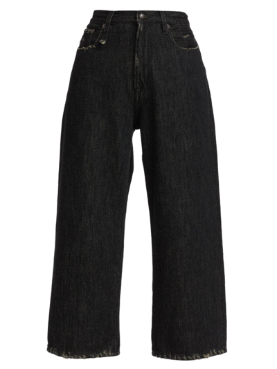 Shop R13 Women's D'arcy Ankle Wide-leg Jeans In Koze Rinsed Black