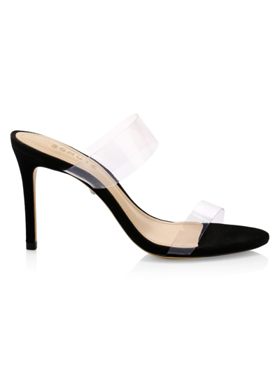 Shop Schutz Women's Ariella Transparent Vinyl Mules In Black Tran