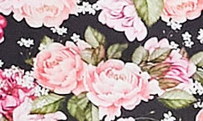 Shop Asos Design Floral Print Belted Midi Pencil Dress In Pink Multi